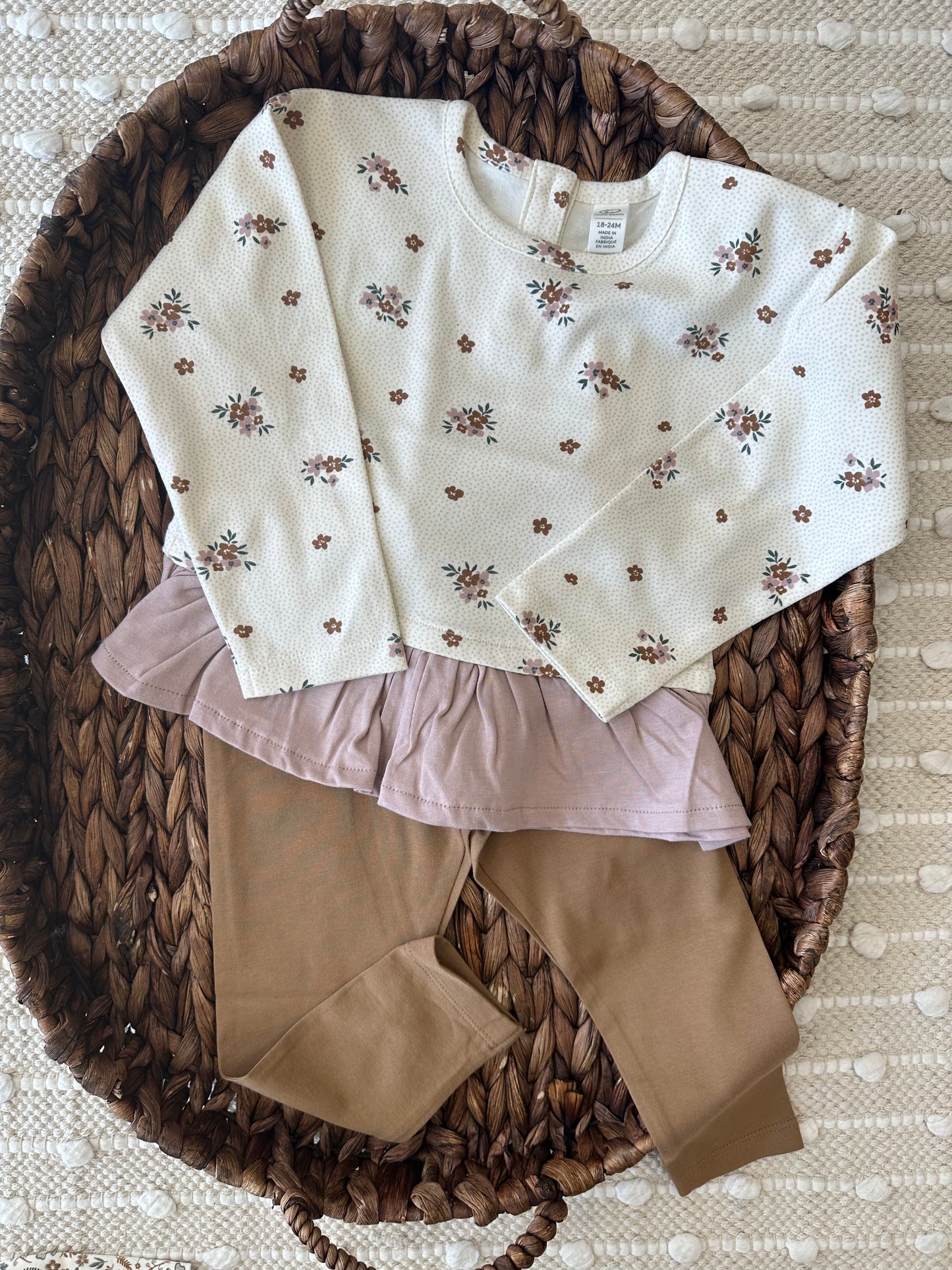 Lily Ruffle Hem Top - Bonnie Floral / Fig