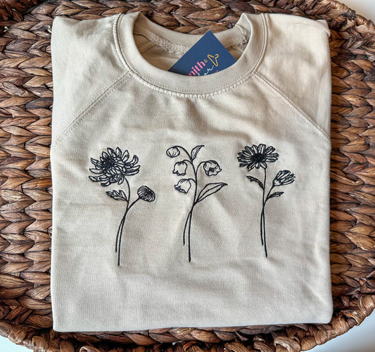 Mother's Day Collection - Birth Month Floral Sweatshirt