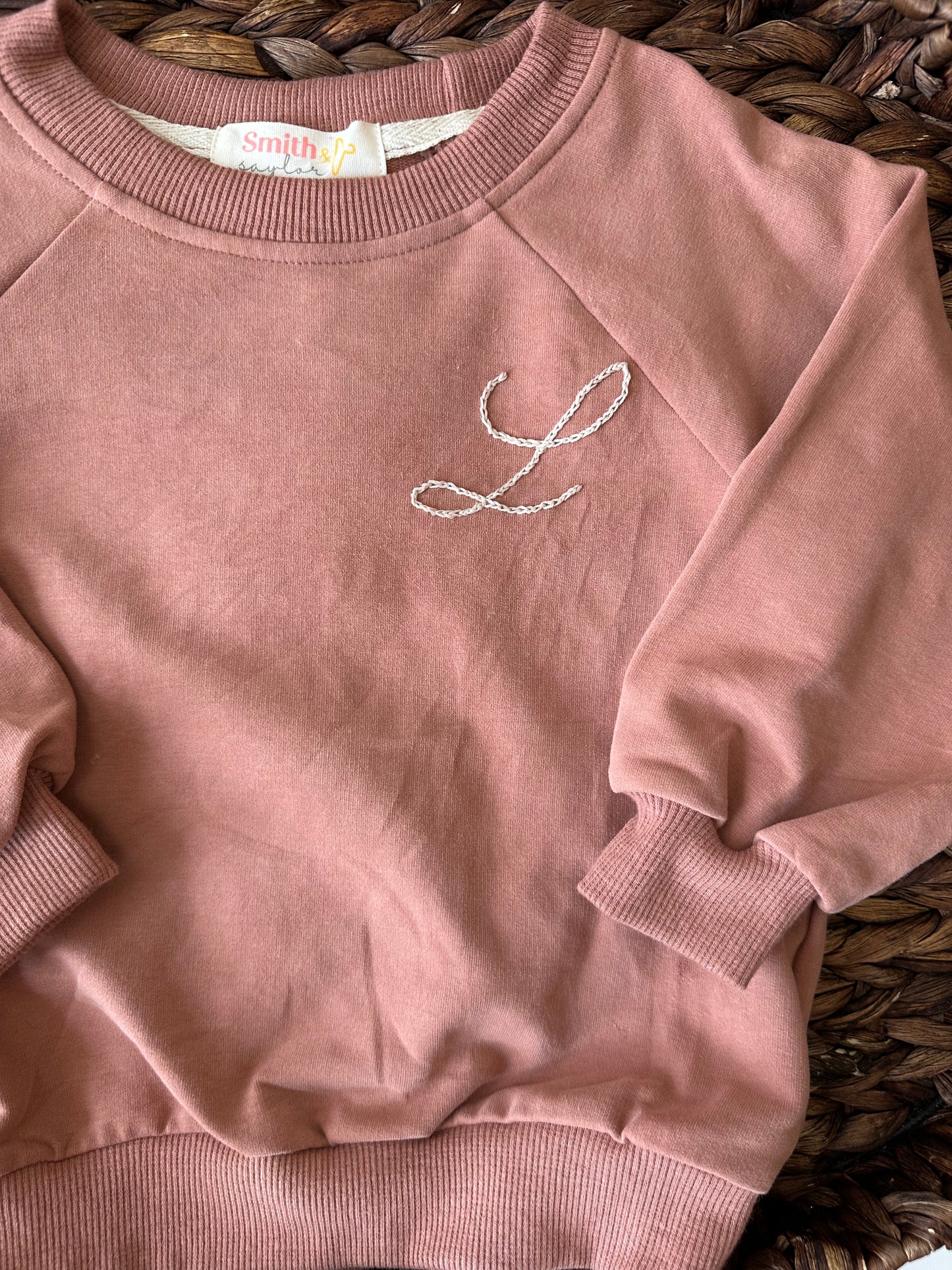 Embroidered Initial Pullover