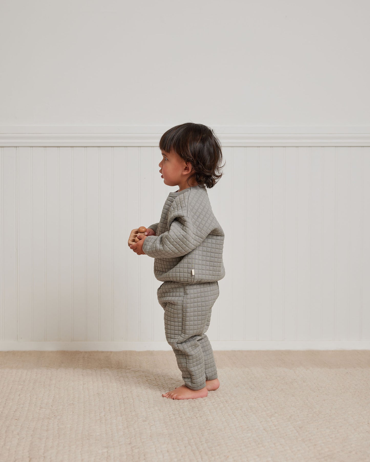 Quilted Top + Pants - Dusty Blue