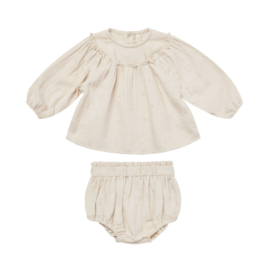 Balloon Sleeve Blouse + Bloomer Set