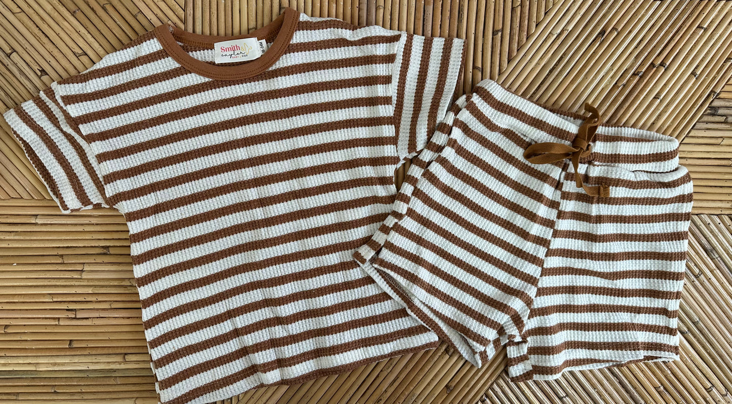 Waffle Knit Stripe Set