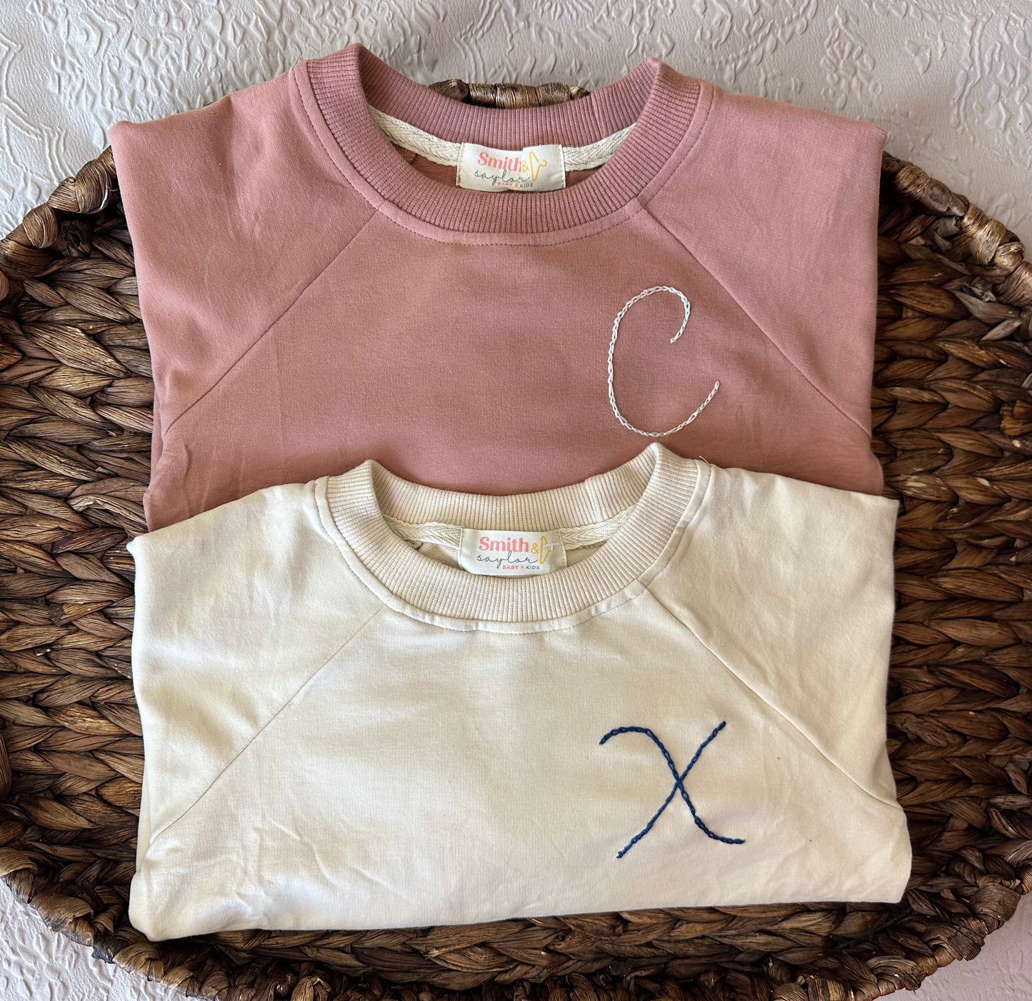 Embroidered Initial Pullover