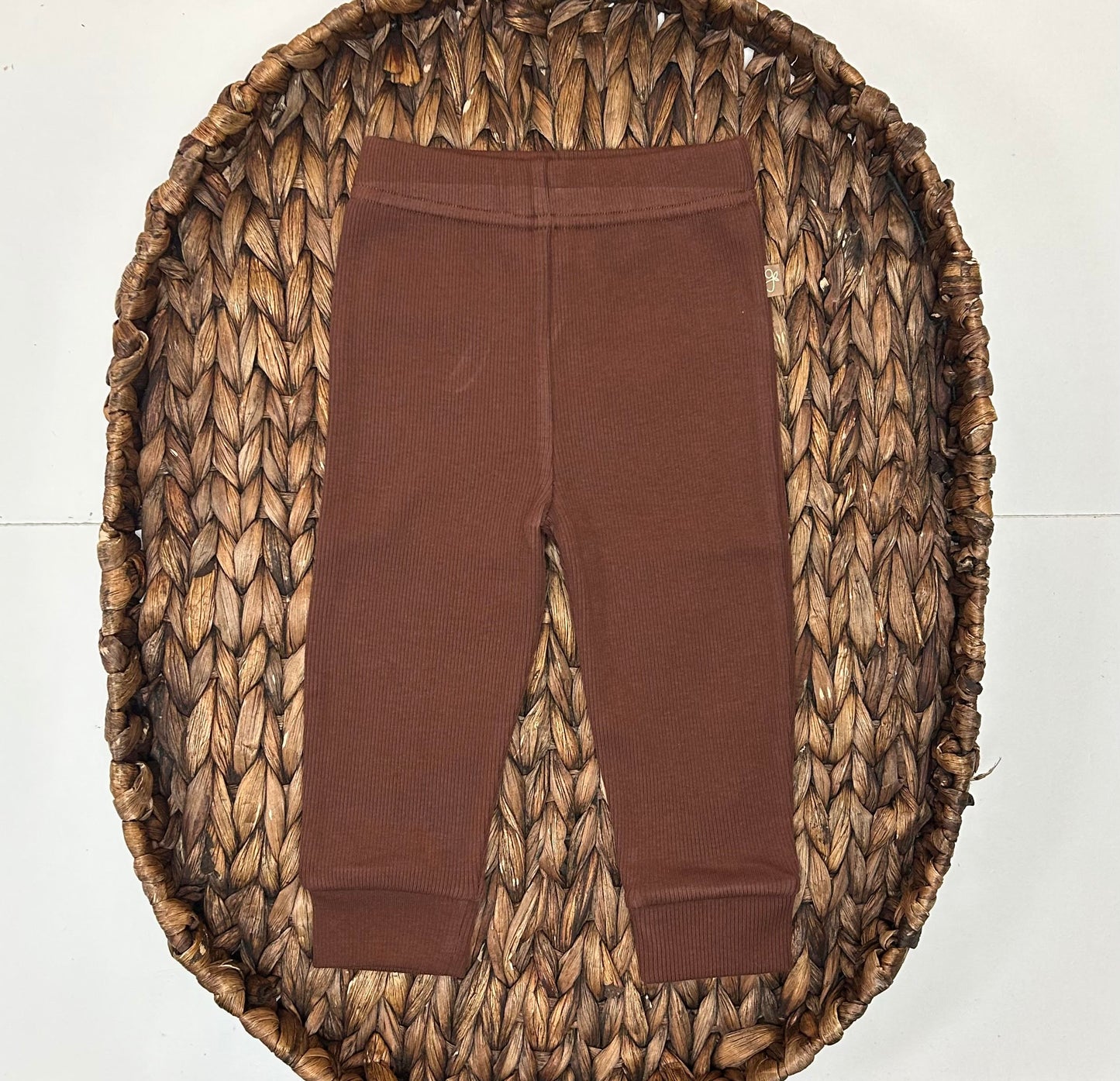 Rib Knit Kids Pants - Redwood