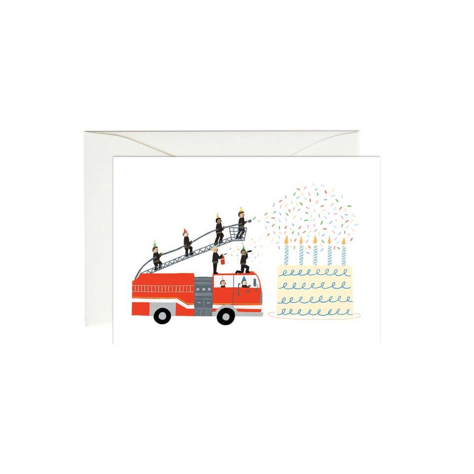 Birthday Firetruck Mini Enclosure Card