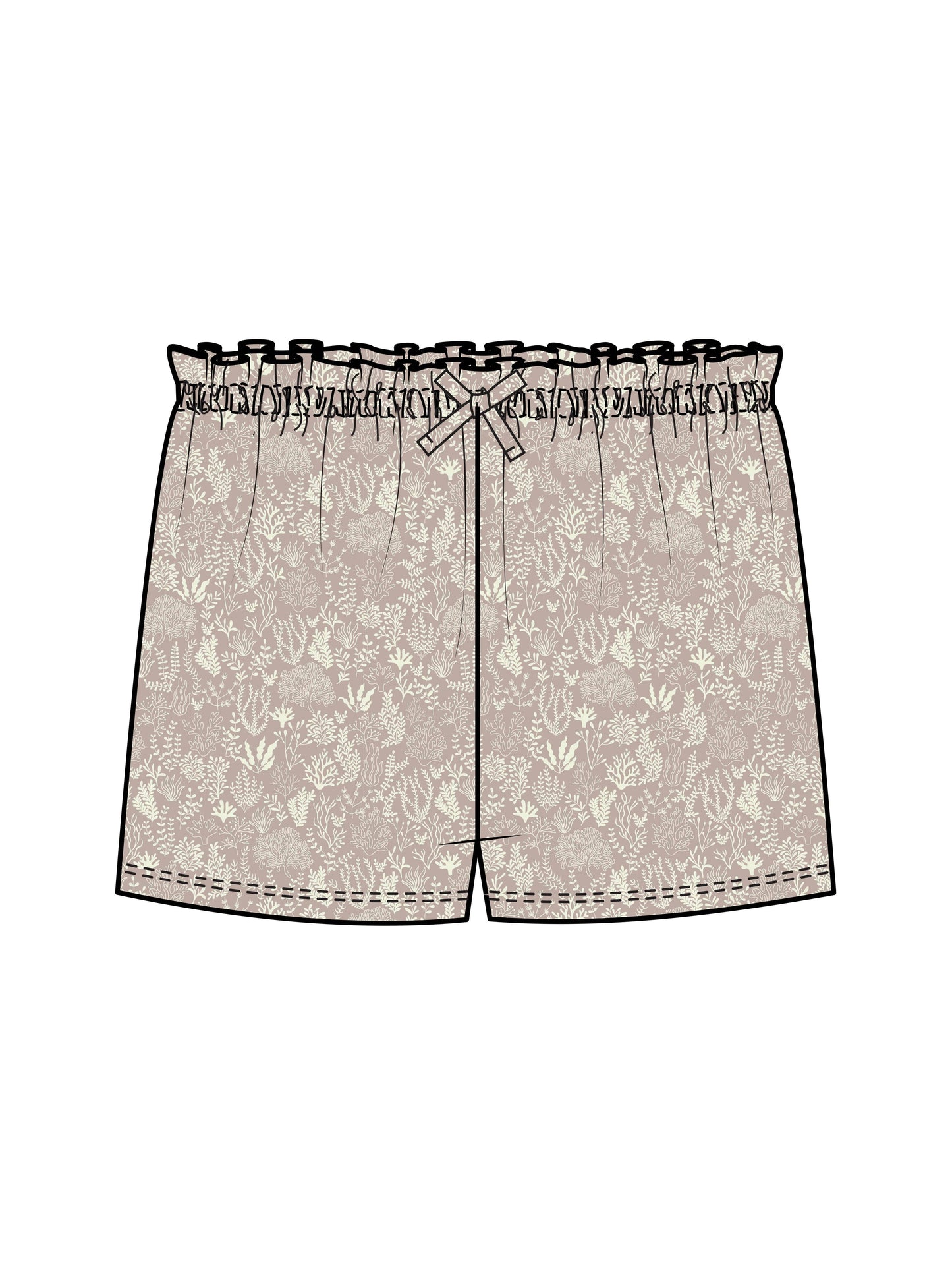 Fay Ruffle Waist Short - Coral Reef / Wisteria