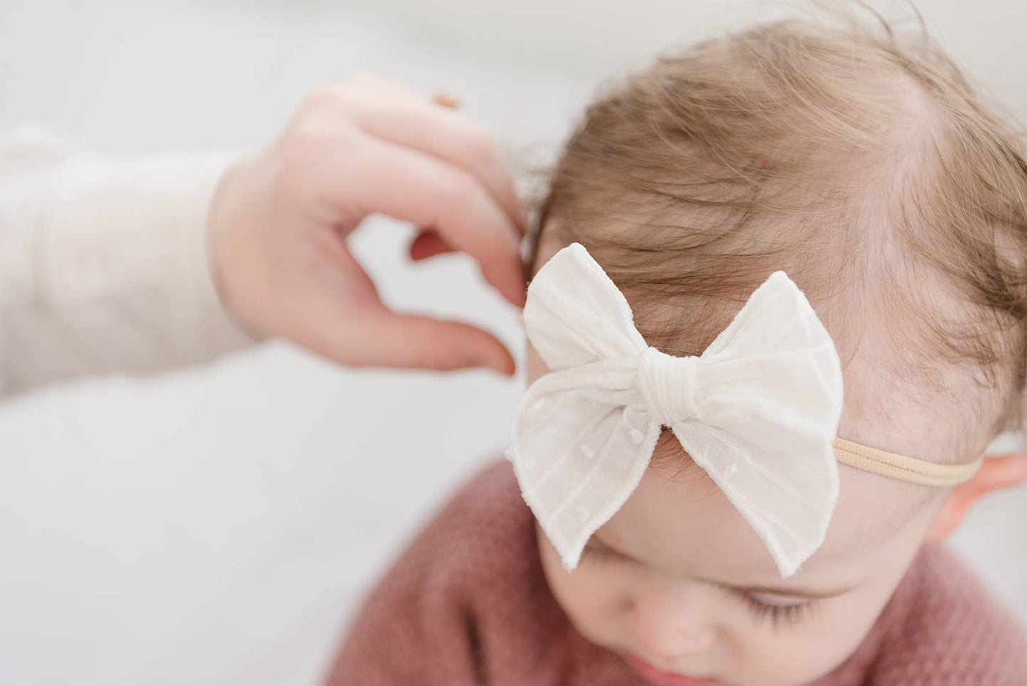 Lightweight Cotton Swiss Dotted Hair Bow