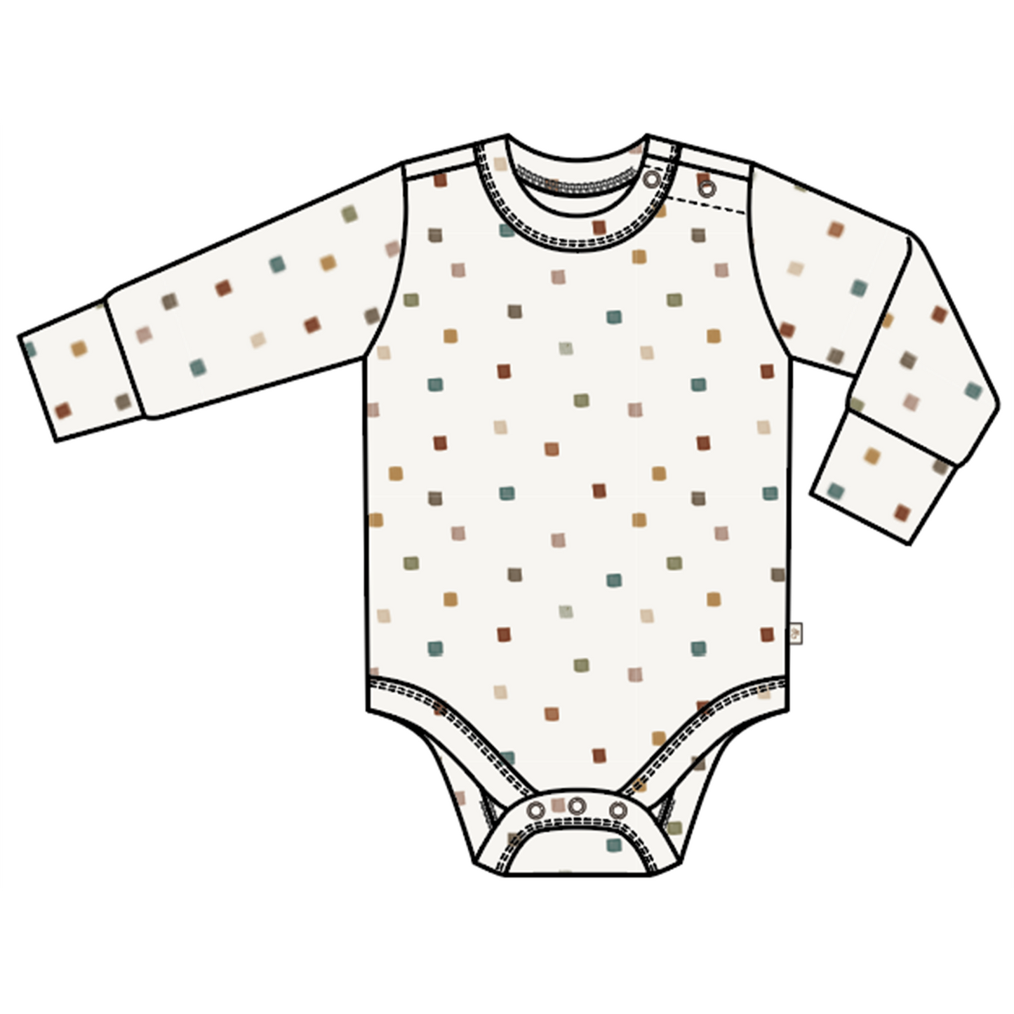 Viscose + Organic Cotton Baby L/S Bodysuit - City Blocks