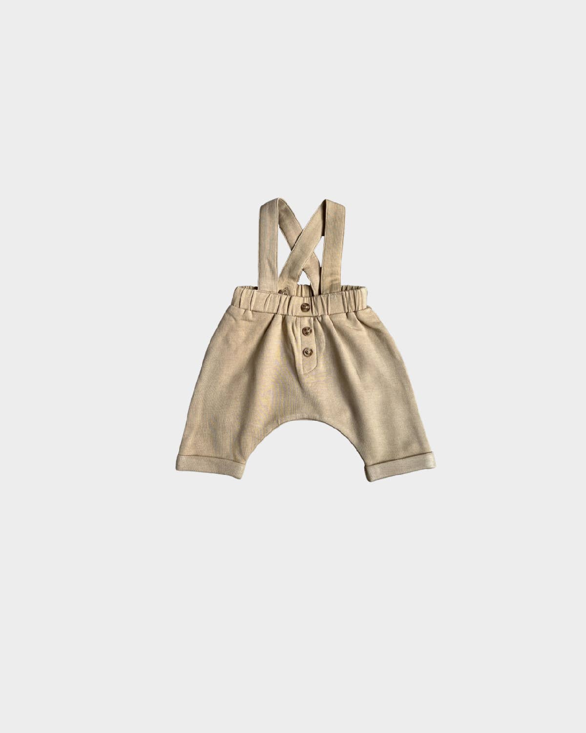 Baby Suspender Overalls in Wheat