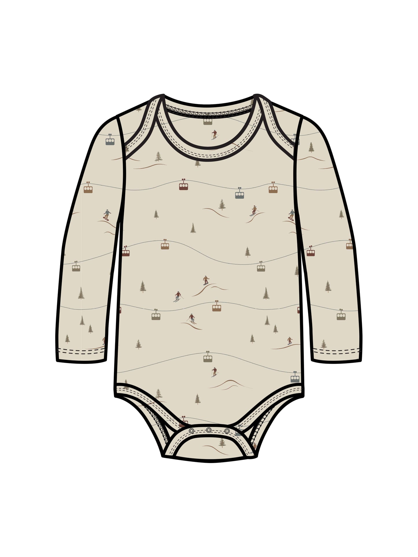 Organic Baby River Bodysuit - Chair Lift