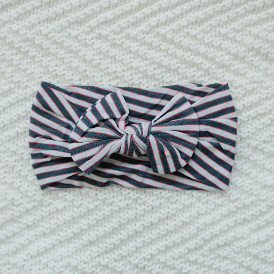 Halloween Black + Orange Stripe Nylon Headband
