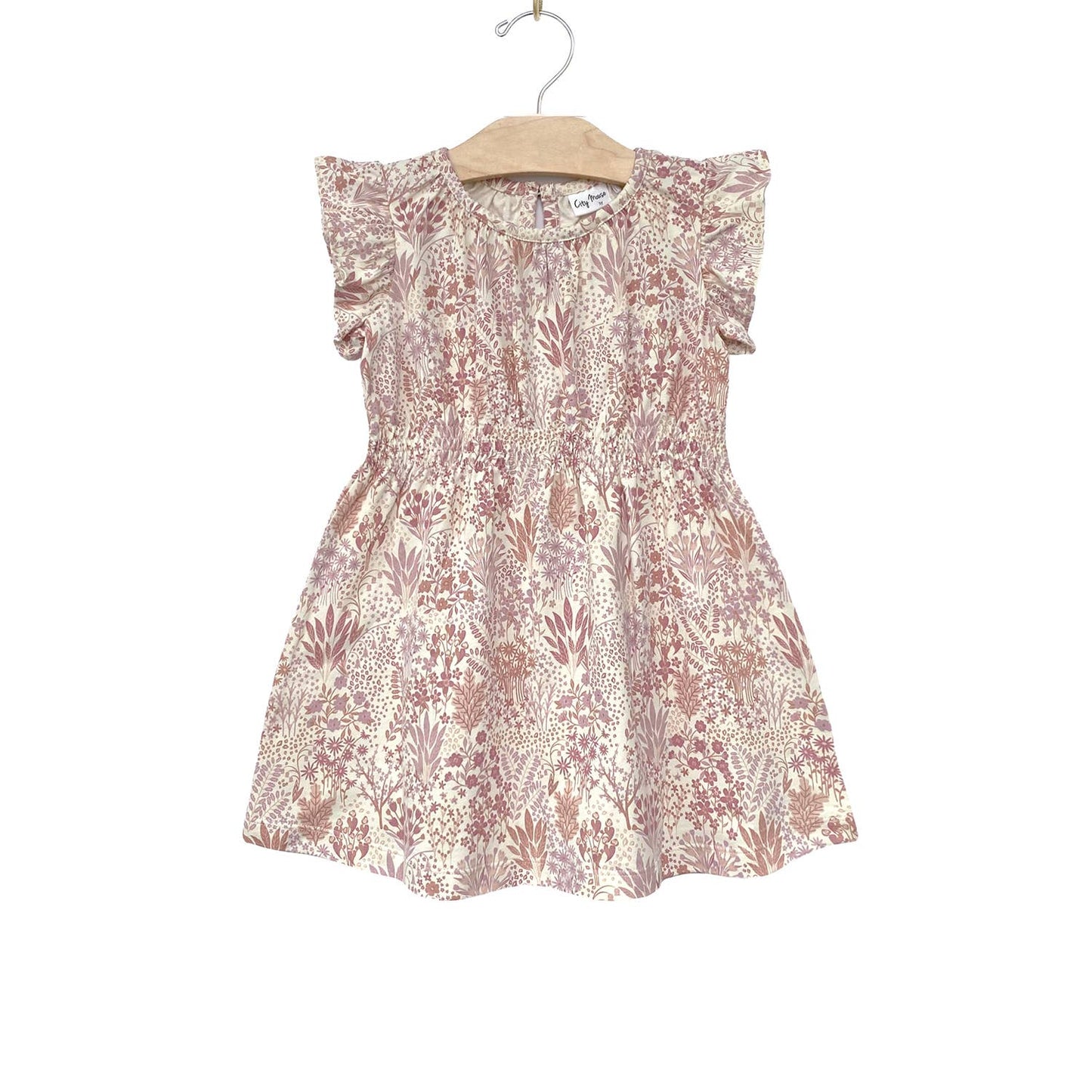 Shirred Waist Dress- Pastel Gardens