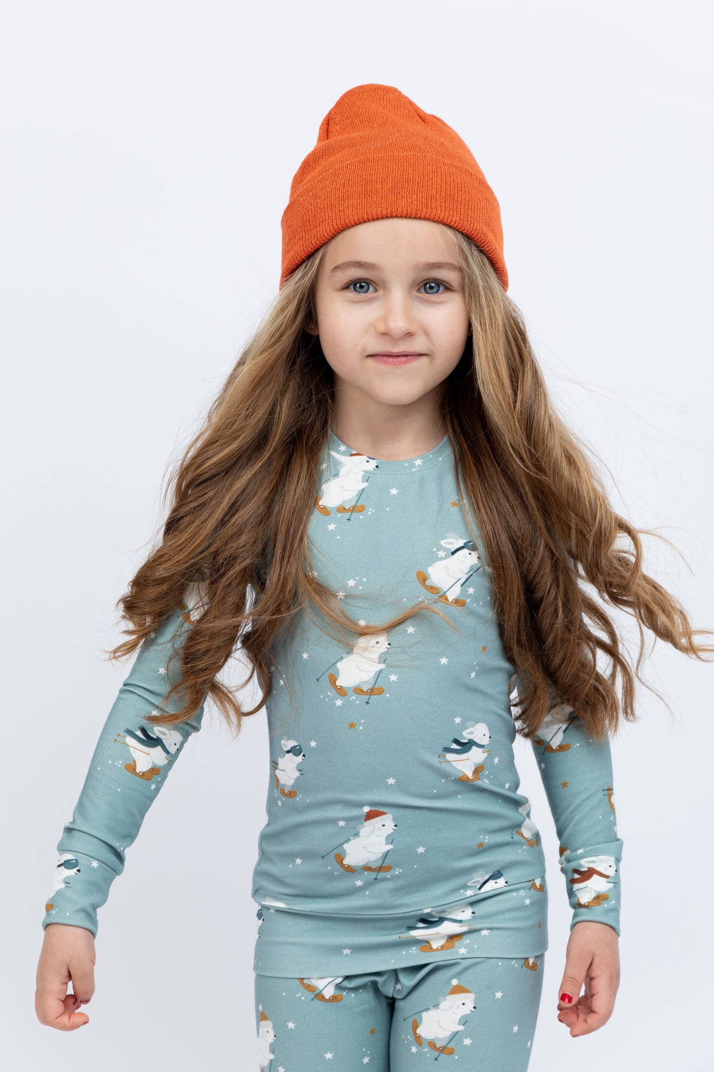 Kids Bamboo Pajama Set - Snow Bunny