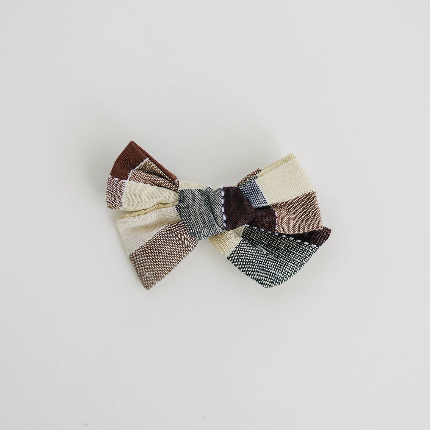Autumn Plaid Linen Hair Bow