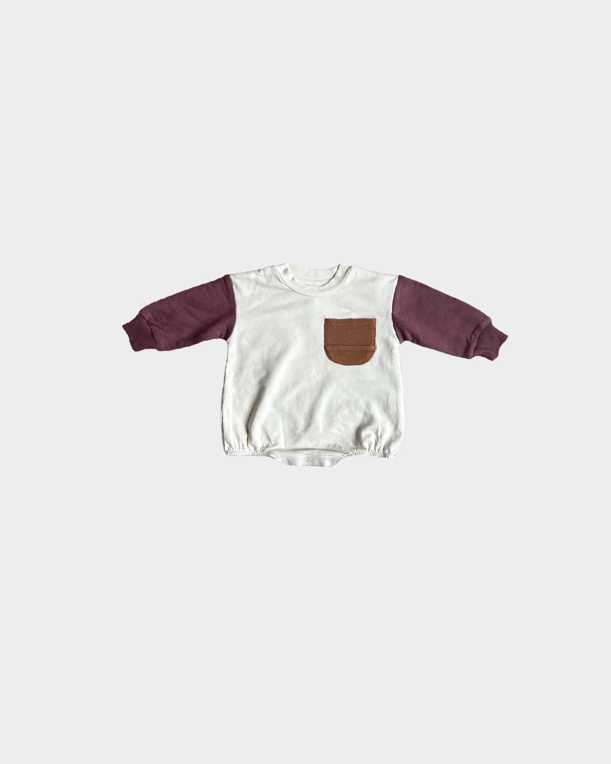 Baby Colorblock Romper - Rose Brown