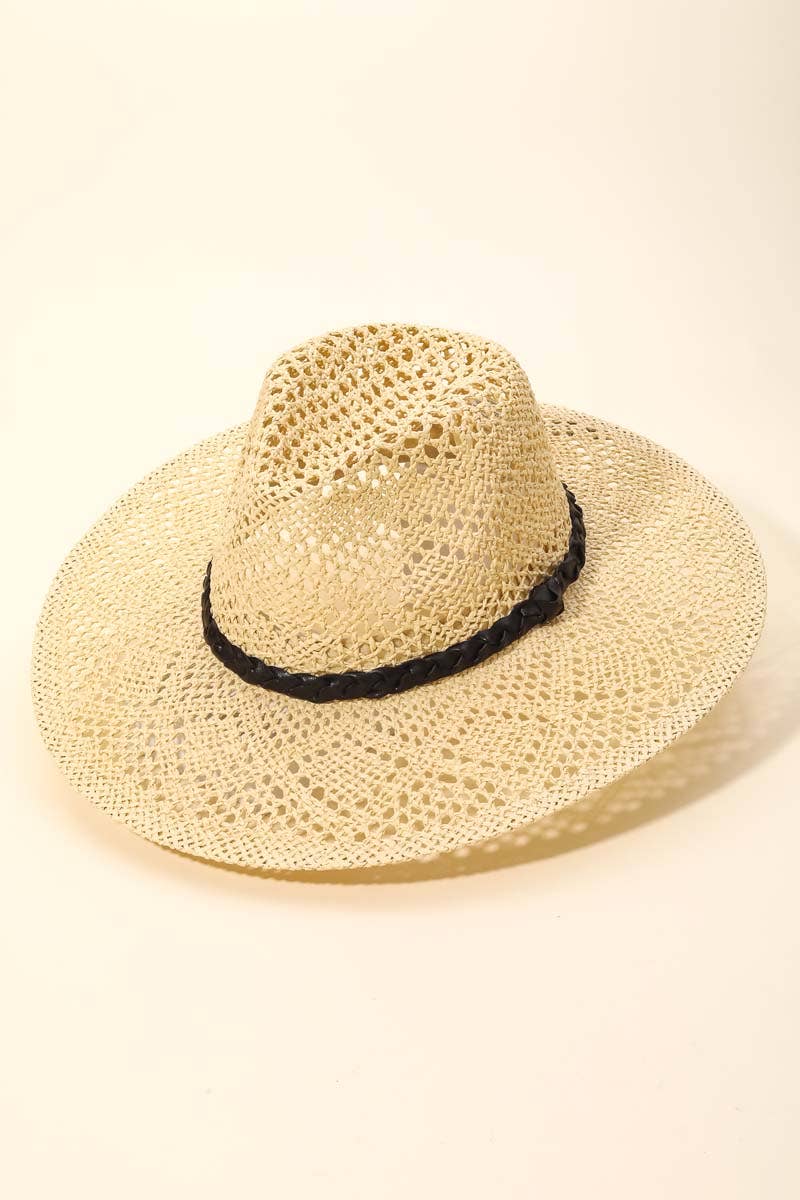 Loose Weave Braid Band Sun Hat