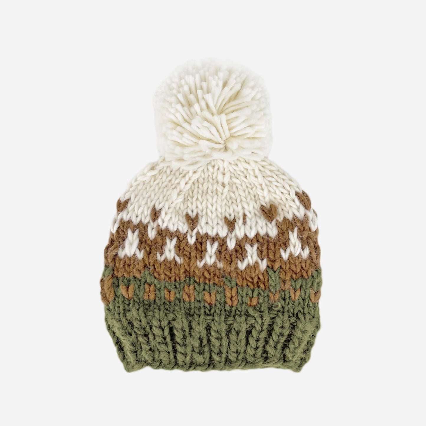 Walnut/Olive | Nell Stripe Hat | Hand Knit Kids & Baby