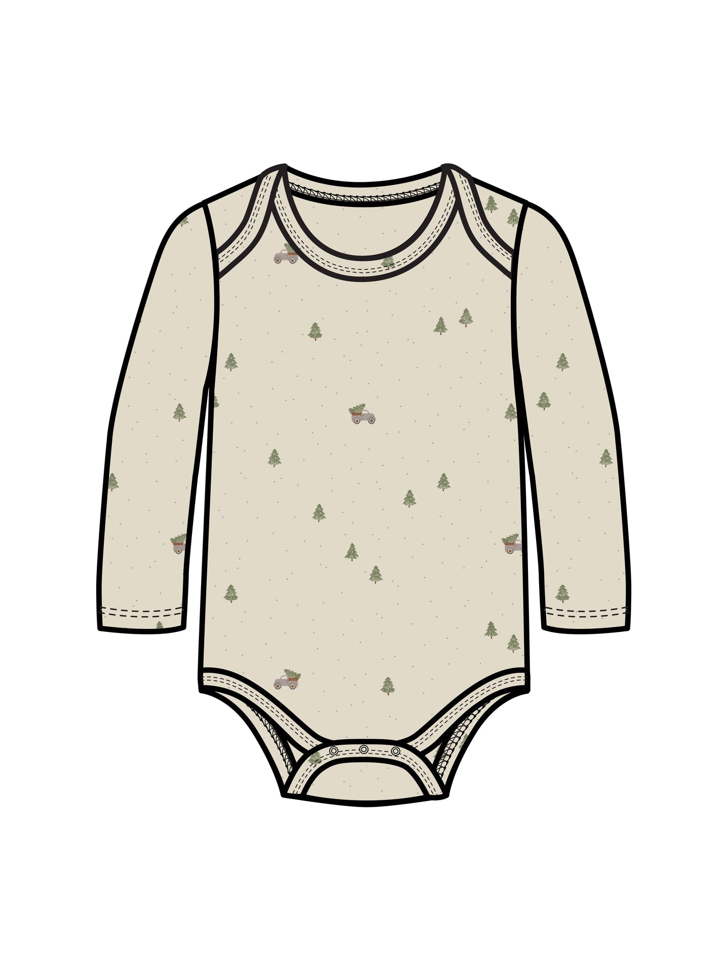 Organic Baby River Bodysuit - Tree Farm