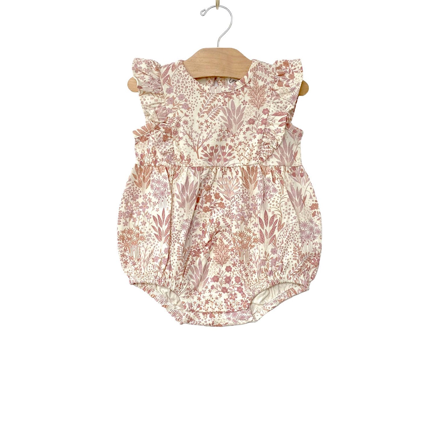 Flutter Sleeve Romper- Pastel Gardens