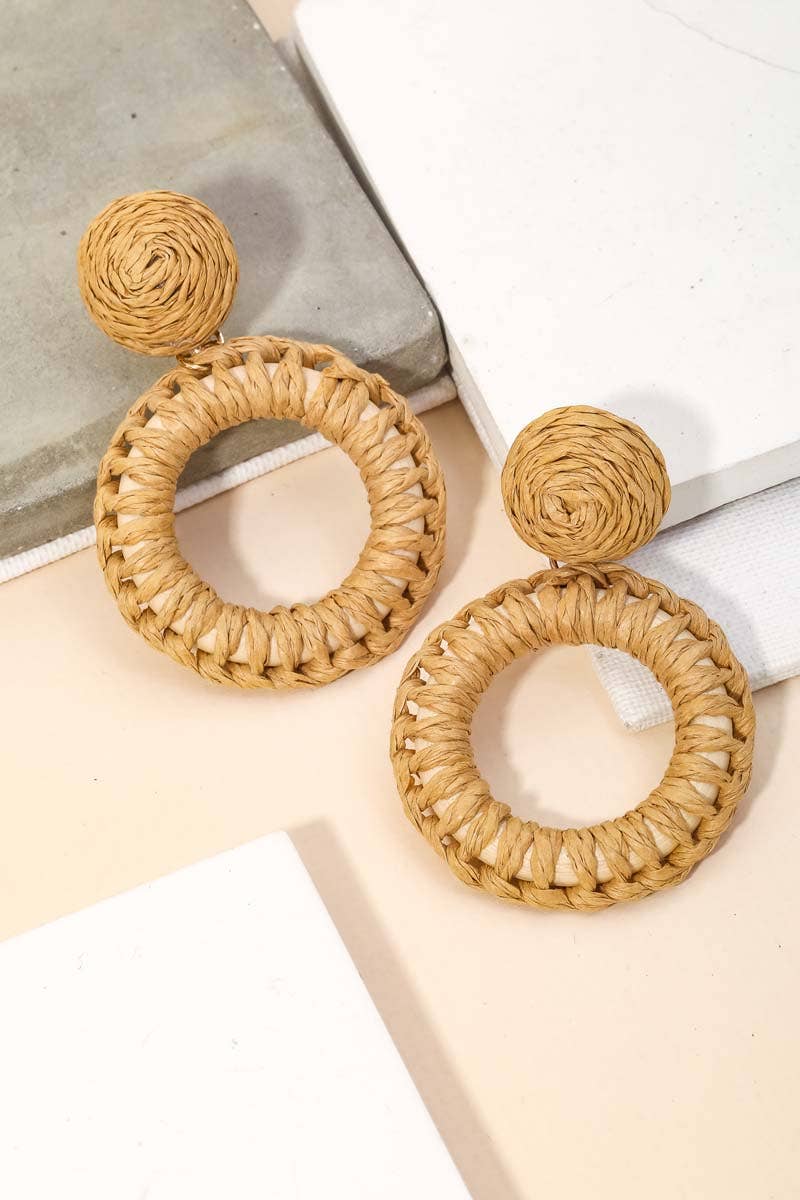 Woven Post Hoop Dangle Earrings