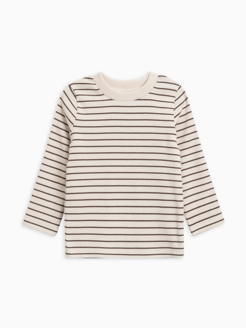 Rory Ribbed Long Sleeve Top - Stripe