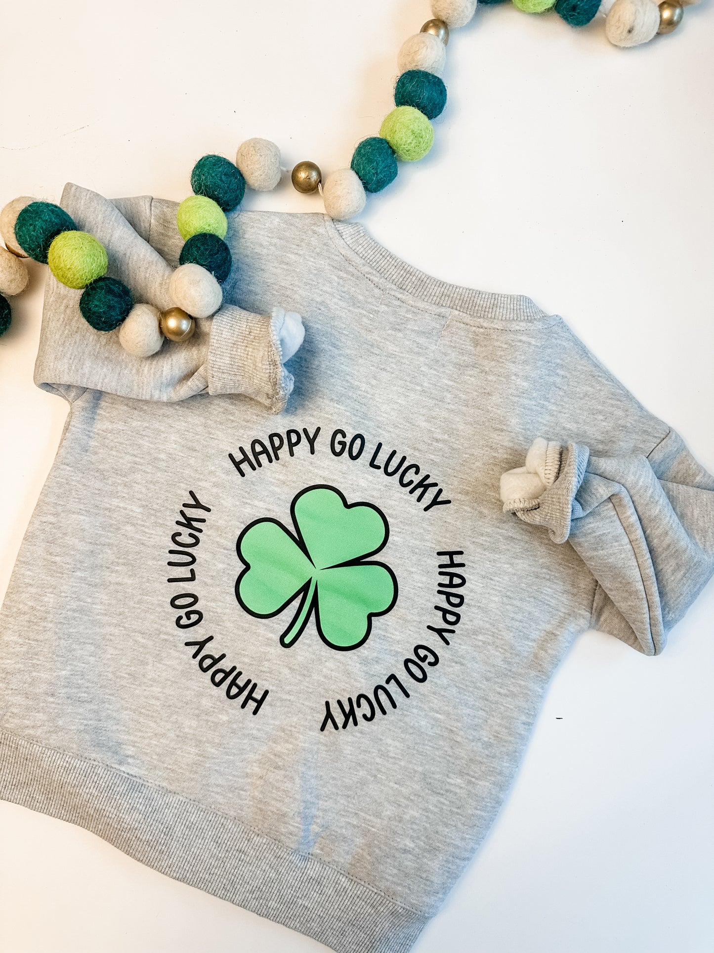 Happy Go Lucky | Double Sided Sweatshirt