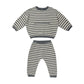 Waffle Sweater + Pant Set - Navy Stripe