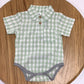 Sage Green Check Boys Button Up