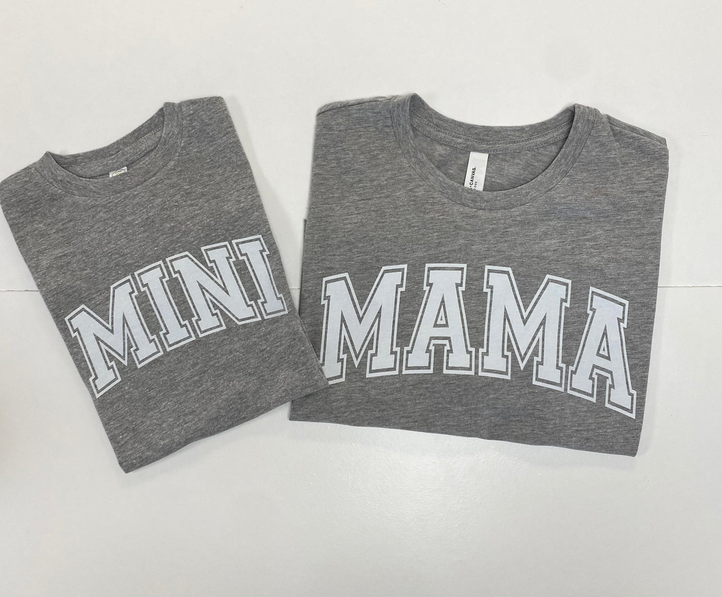 Gray Mini & Mama T-Shirts