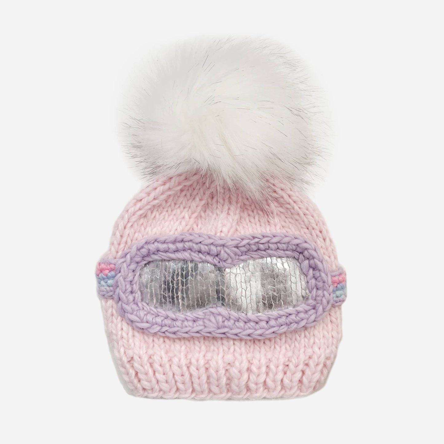 Ski Goggles, Baby Pink | Hand Knit Kids & Baby Hat