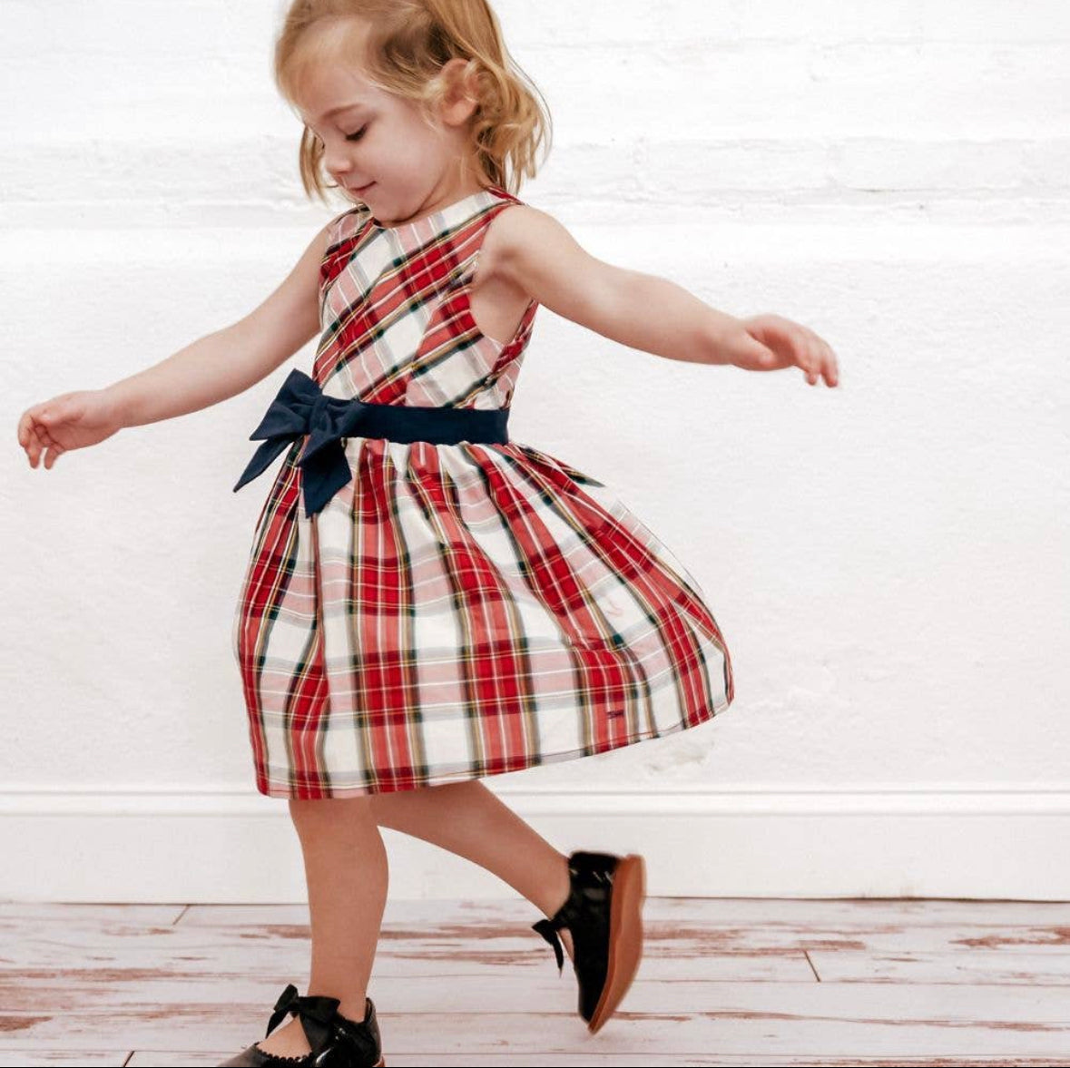 Toddler Girl Red Tartan Plaid Dress